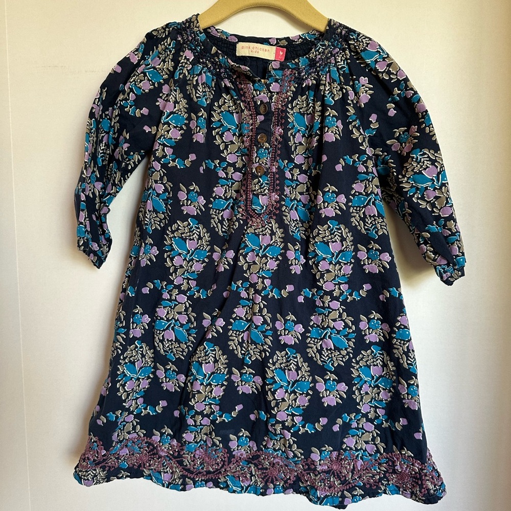 Pink Chicken Floral Long Sleeve Dress